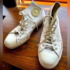 90’s White Leather High Top Converse Shoes SIZE 7.5 Men/ 9.5 Women/ EU 41